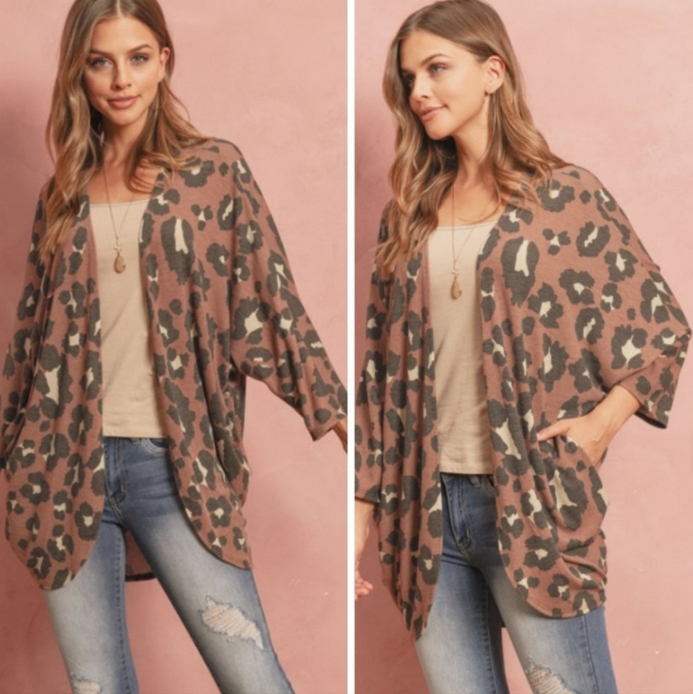 Leopard Print Kimono Cardigan